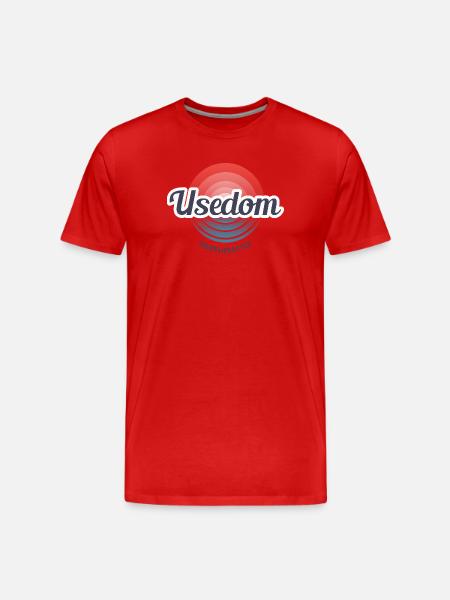 Usedom MeerLifestyle Stranddesign - Männer Premium Bio T-Shirt - Rot