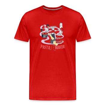 Die Nudelmaschine - Retro Italienischer kulinarischer Feinschmecker - Männer Premium Bio T-Shirt - Rot - Vorne - Damien (186cm)