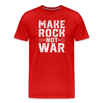 Make Rock Not War Rock Band Guitar Music - Männer Premium Bio T-Shirt - Rot - Vorne - Damien (186cm)