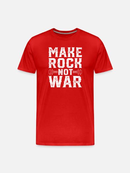Lav Rock Ikke Krig Rock Band Guitar Musik - Herre Premium T-shirt økologisk - rød