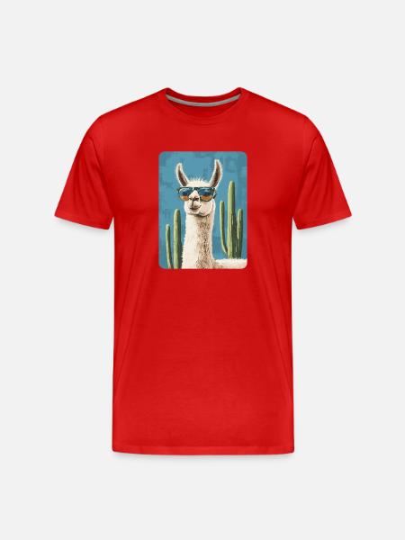 lama - Men's Premium Organic T-Shirt - red