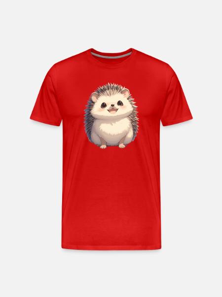 Igel - Männer Premium Bio T-Shirt - Rot