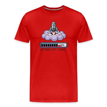 Digital Retro – Existential Crisis – Loading... - Men's Premium Organic T-Shirt - red - Front - Damien (186cm)