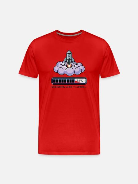 Digital Retro – Existential Crisis – Loading... - Men's Premium Organic T-Shirt - red