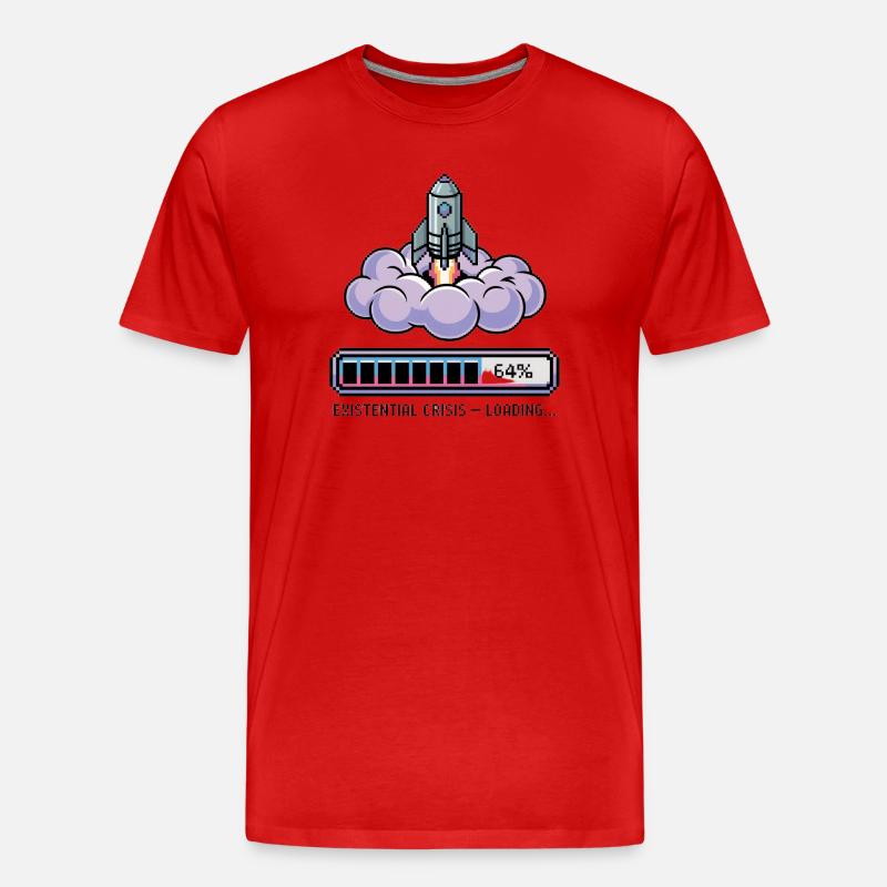 Digital Retro – Existential Crisis – Loading... - Men's Premium Organic T-Shirt - red