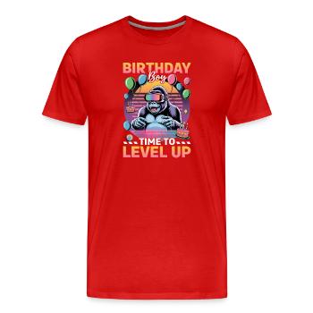 Birthday Gamer VR - Männer Premium Bio T-Shirt - Rot - Vorne - Damien (186cm)