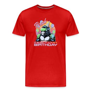 Birthday Gamer VR - Männer Premium Bio T-Shirt - Rot - Vorne - Damien (186cm)