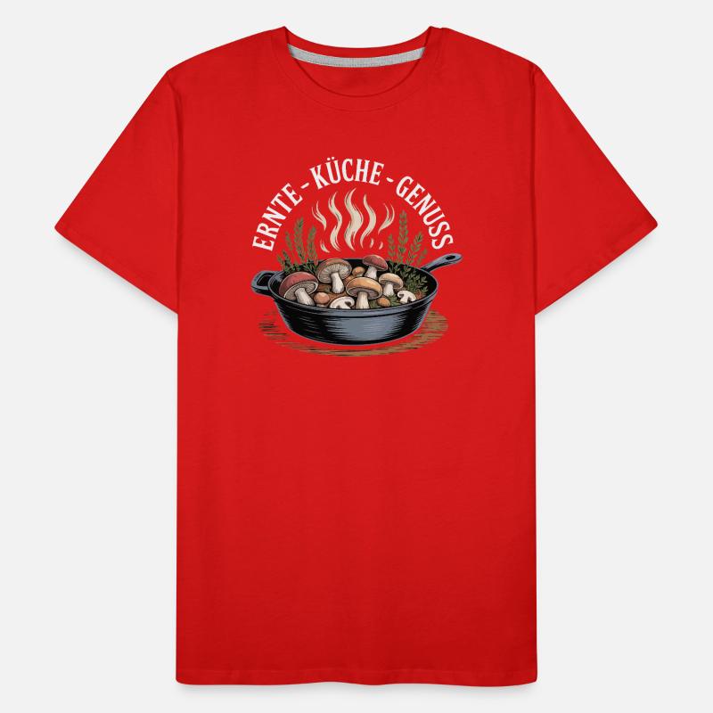 Cueillette de champignons Cueillette de champignons Chasseurs de champignons Forêt T-shirt bio Premium Homme