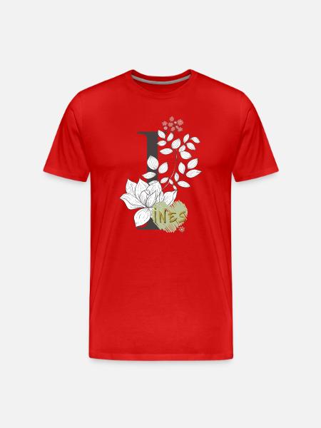 Letter I Ines - Men's Premium Organic T-Shirt - red