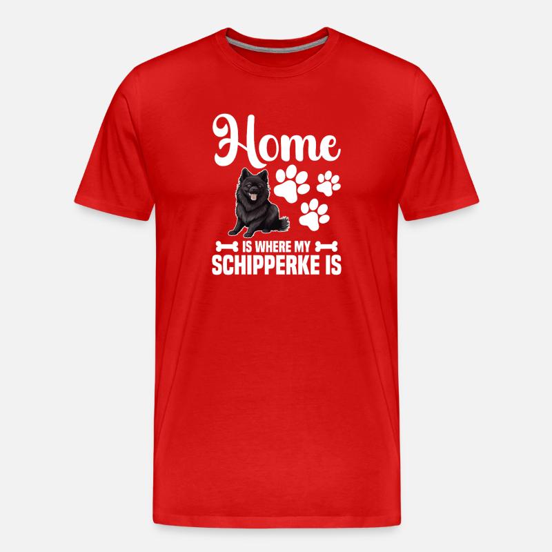Zu Hause Ist Mein Schipperke - Männer Premium Bio T-Shirt - Rot