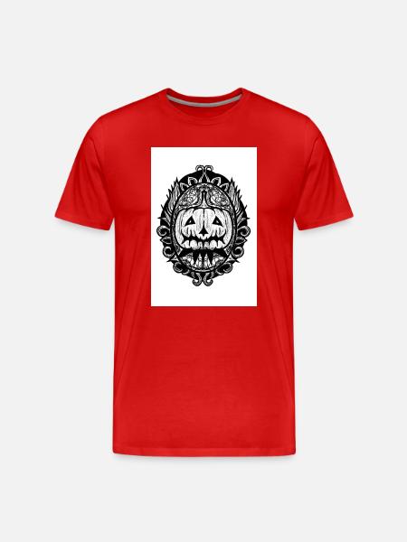 Mandala Pumpkin Ornament - Men's Premium Organic T-Shirt - red