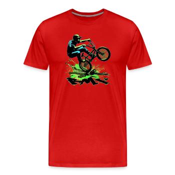 BMX Bike - Männer Premium Bio T-Shirt - Rot - Vorne - Damien (186cm)