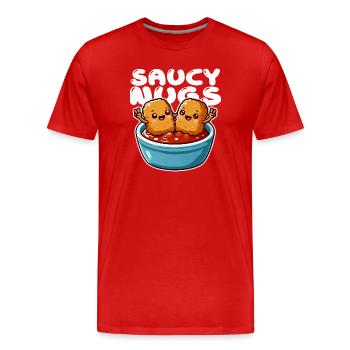 Nuggets Sauce Joy Cartoon - Men's Premium Organic T-Shirt - red - Front - Damien (186cm)