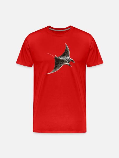 Manta Ray, Devil Ray, Stingray, Diver - Men's Premium Organic T-Shirt - red
