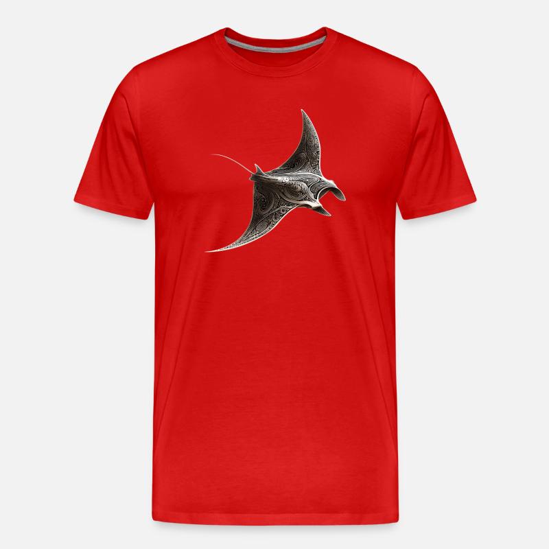 Manta Rochen Teufelsrochen Stachelrochen Taucher - Männer Premium Bio T-Shirt - Rot