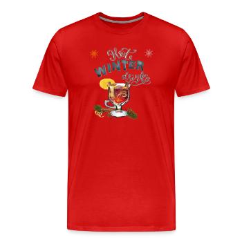hiver - T-shirt bio Premium Homme - rouge - Devant - Damien (186cm)