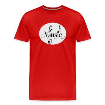Police musicale avec ornement musical - T-shirt bio Premium Homme - rouge - Devant - Damien (186cm)