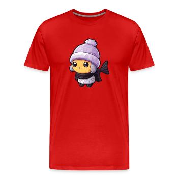 Fish Winter Animal Anime - Men's Premium Organic T-Shirt - red - Front - Damien (186cm)