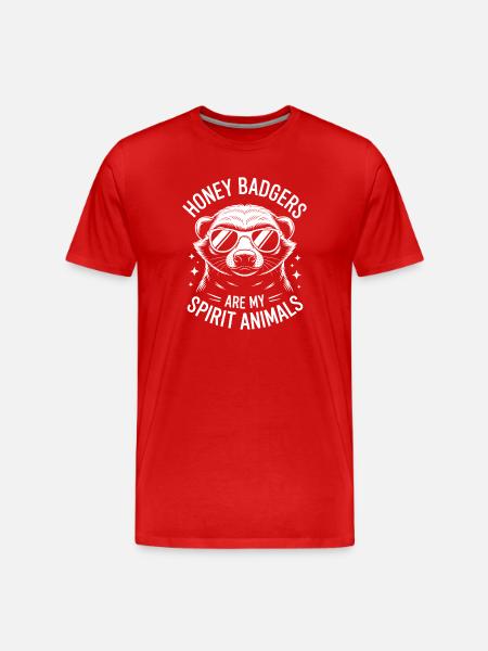 Honigdachs Spruch Lustiges Honigdachs Geschenk - Männer Premium Bio T-Shirt - Rot
