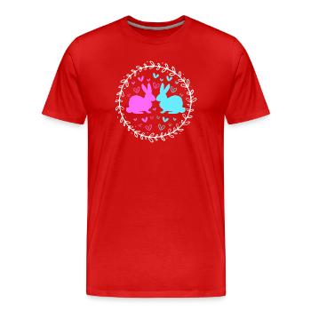 Gender Reveal Ostern Werdende Mutter - Männer Premium Bio T-Shirt - Rot - Vorne - Damien (186cm)