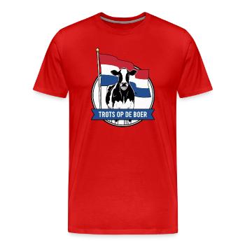 Fier de la vache fermière - T-shirt bio Premium Homme - rouge - Devant - Damien (186cm)