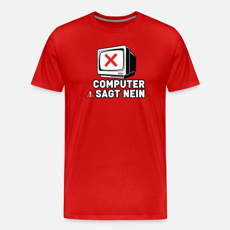 Computer Sagt Nein Retro Pixel - Männer Premium Bio T-Shirt - Rot