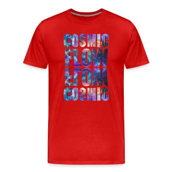 Flux cosmique – Univers - T-shirt bio Premium Homme - rouge - Devant - Damien (186cm)