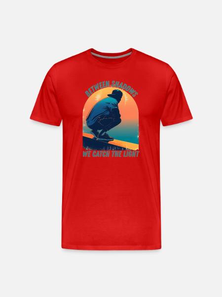 Between Light and Shadow - Men's Premium Organic T-Shirt - red