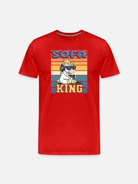 King Unicorn Sofa - Men's Premium Organic T-Shirt - red