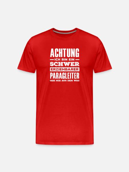 Paragliding Adventure Paragliding Difficult to Educate - Men's Premium Organic T-Shirt - red