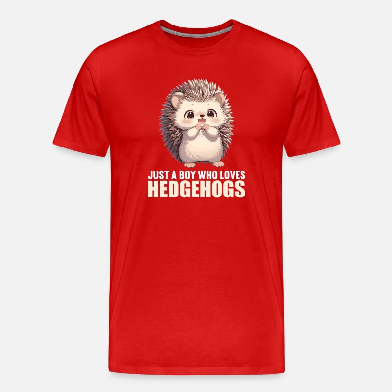 Igel - Männer Premium Bio T-Shirt - Rot