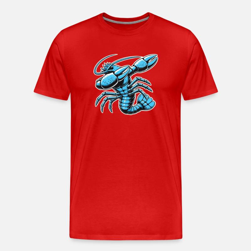 Blauer Krebs Illustration - Männer Premium Bio T-Shirt - Rot