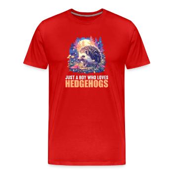 Igel - Männer Premium Bio T-Shirt - Rot - Vorne - Damien (186cm)