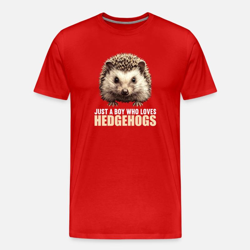 Igel - Männer Premium Bio T-Shirt - Rot