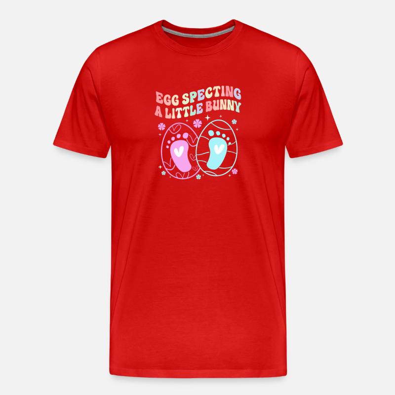 Werdende Mutter Ostern Gender Reveal - Männer Premium Bio T-Shirt - Rot