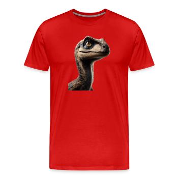 Raptor Vélociraptor Dinosaure Dino Raptors - T-shirt bio Premium Homme - rouge - Devant - Damien (186cm)