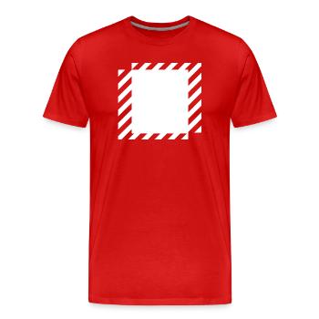 Linien Quadrate Design - Männer Premium Bio T-Shirt - Rot - Vorne - Damien (186cm)