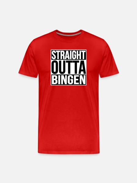 Straight Outta Bingen - Männer Premium Bio T-Shirt - Rot