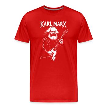 Philosoph Karl Marx Felsenporträt - Männer Premium Bio T-Shirt - Rot - Vorne - Damien (186cm)