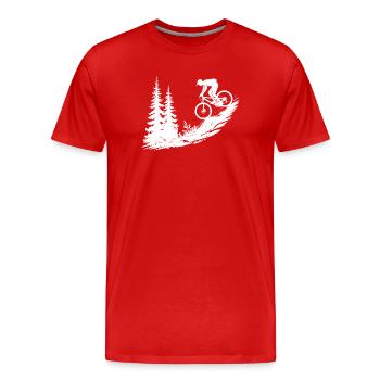 MTB Mountainbike - Männer Premium Bio T-Shirt - Rot - Vorne - Damien (186cm)