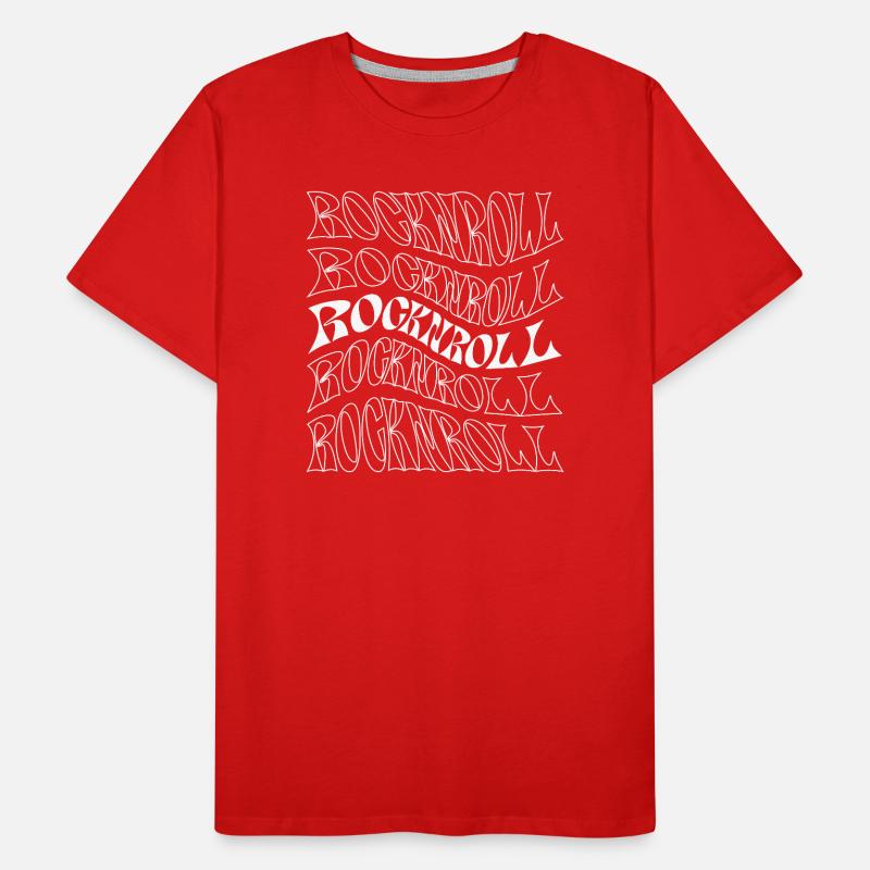 Psychedelic RocknRoll Wavy Typography Men's Premium Organic T-Shirt