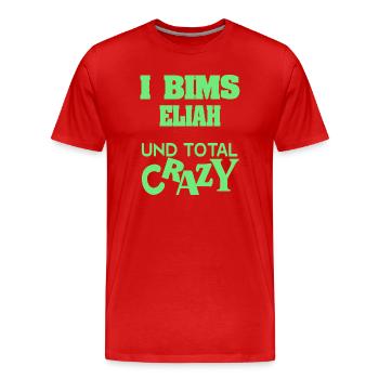 Elijah as a given name - Men's Premium Organic T-Shirt - red - Front - Damien (186cm)