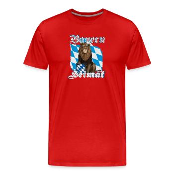 Bavaria Home Lion - Men's Premium Organic T-Shirt - red - Front - Damien (186cm)