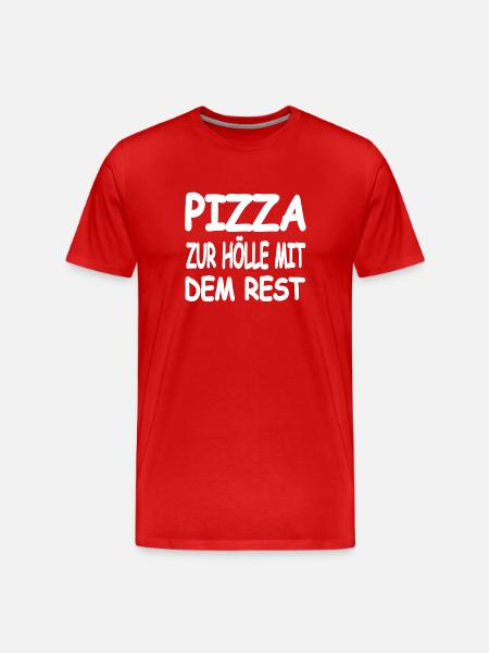 Pizza - Männer Premium Bio T-Shirt - Rot