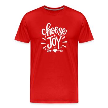 Choose Joy Inspirational - Men's Premium Organic T-Shirt - red - Front - Damien (186cm)