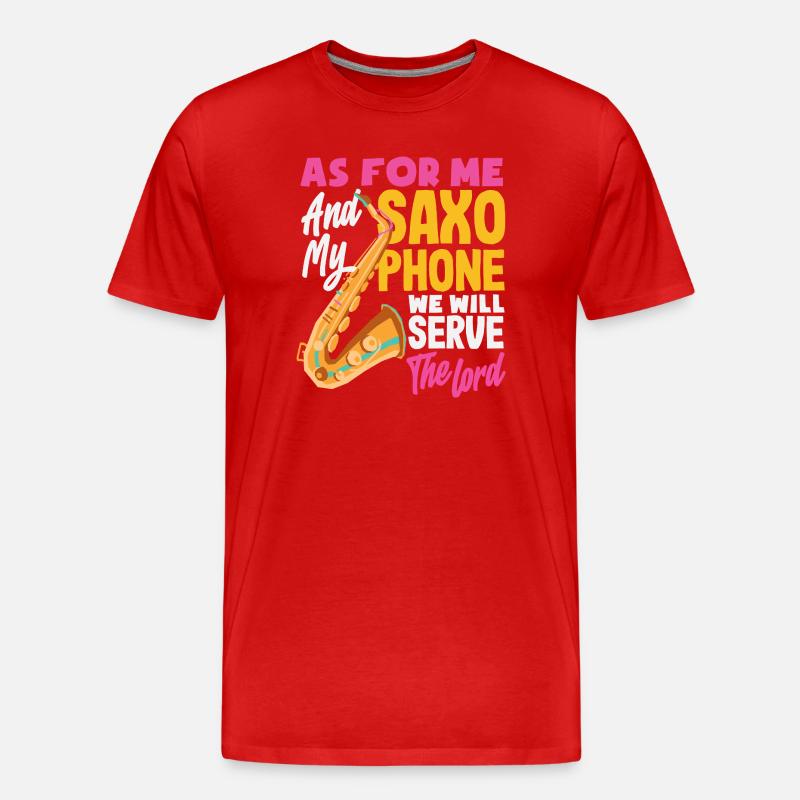 Saxofon - Männer Premium Bio T-Shirt - Rot