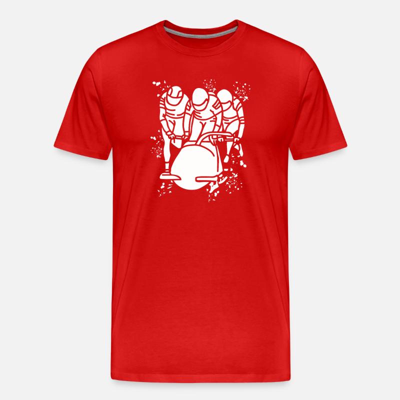 Bobfahrer Bobschlitten Viererbob - Männer Premium Bio T-Shirt - Rot