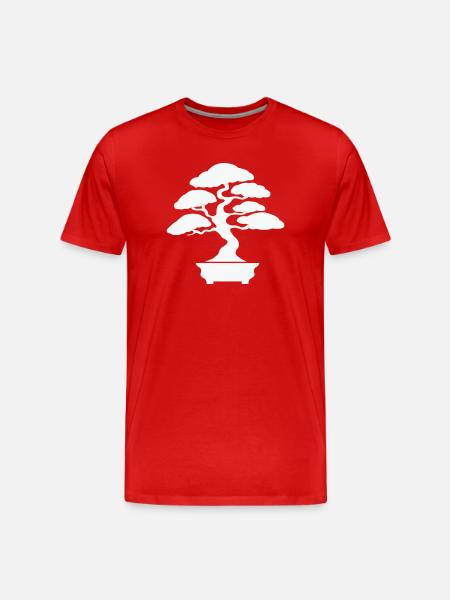 Zen Bonsai Silhouette - Men's Premium Organic T-Shirt - red