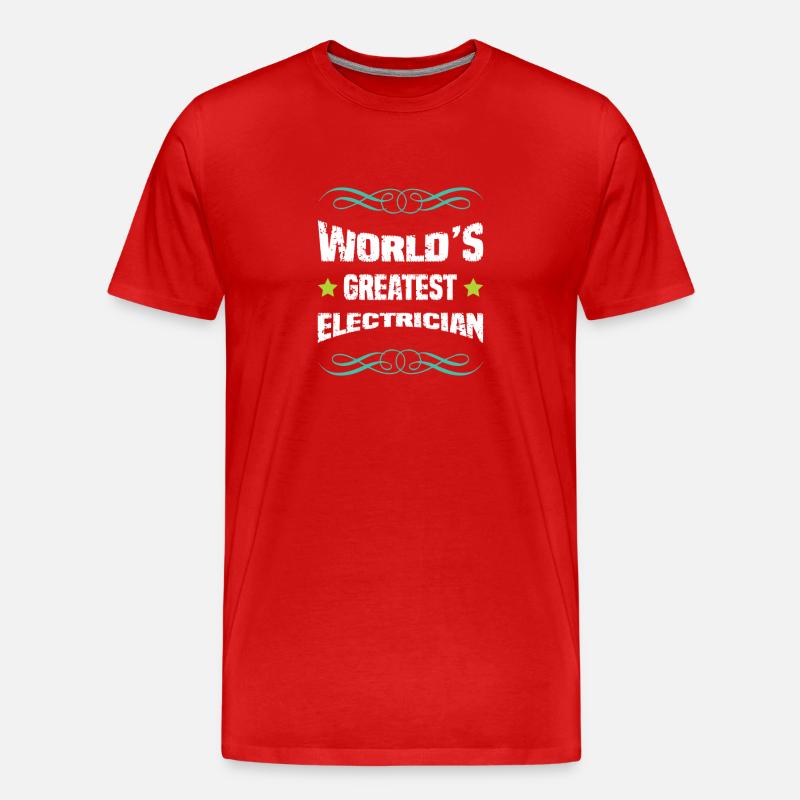 Weltbester Elektriker - Männer Premium Bio T-Shirt - Rot