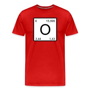 O Sauerstoff Zeichen im Minimalstil nerd - Männer Premium Bio T-Shirt - Rot - Vorne - Damien (186cm)